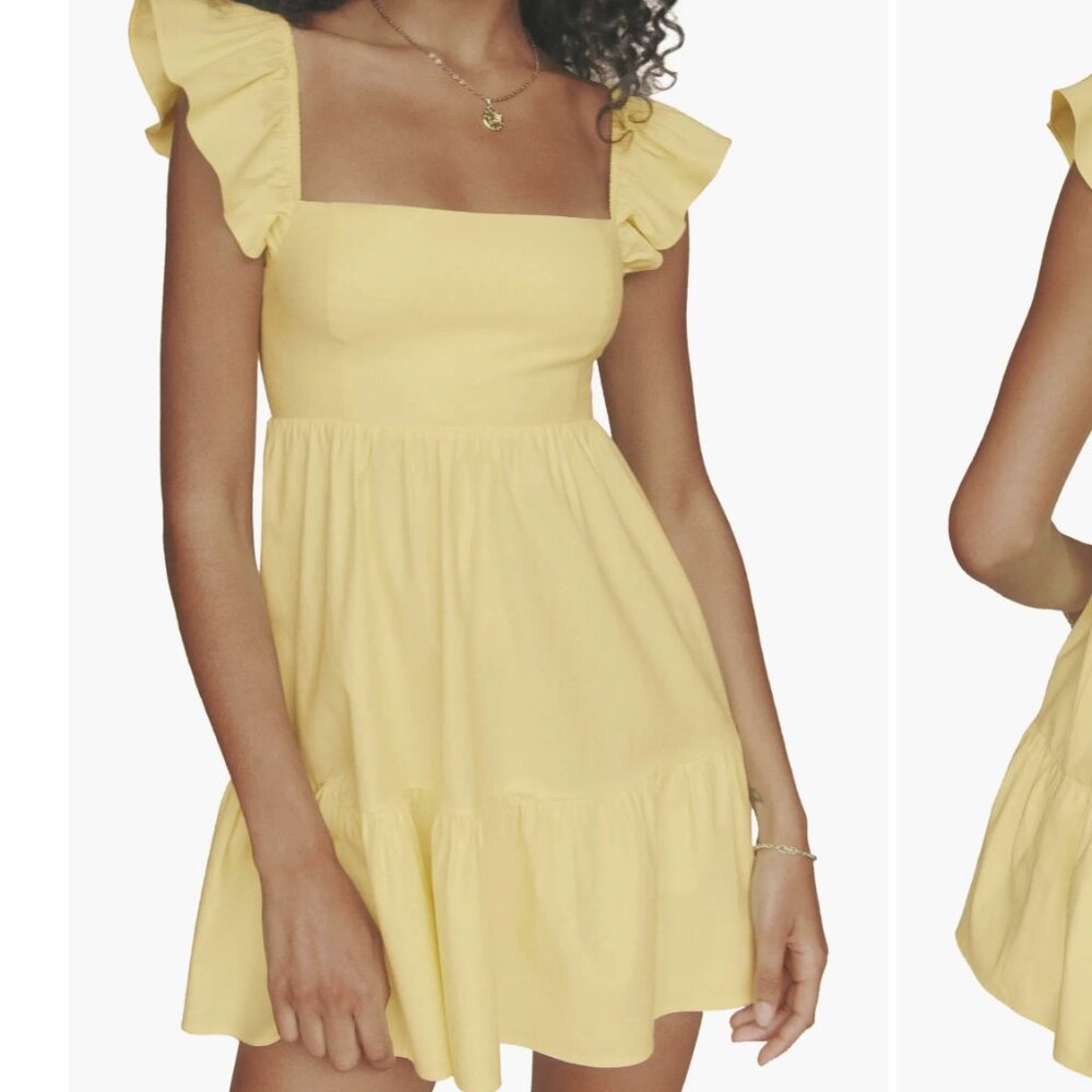 Jeune Ruffle Stretch Organic Cotton Minidress
